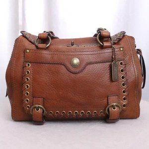 Coach Chelsea Abbey Leather Laced Satchel in whiskey Creed# C0793-10972